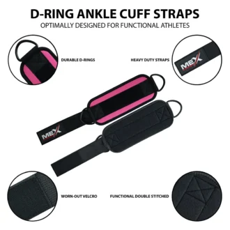 infographics of weightlifting ankle straps with pink color