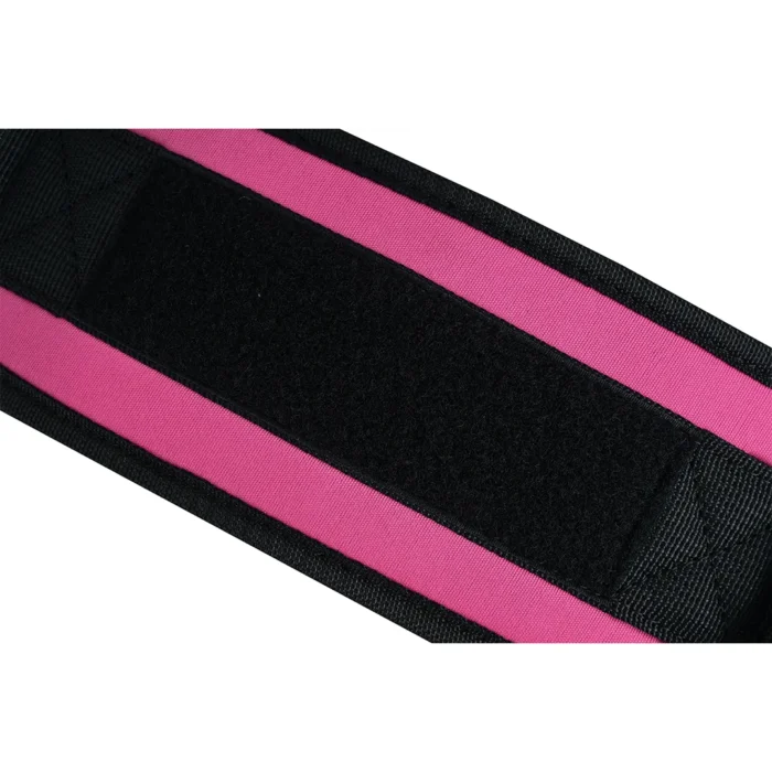 detailed view of pink weightlifting ankle straps