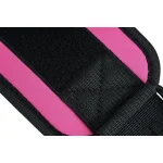 detailed view of pink ankle straps for improved weightlifting sessions