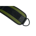 detailed view of green weightlifting ankle straps for support