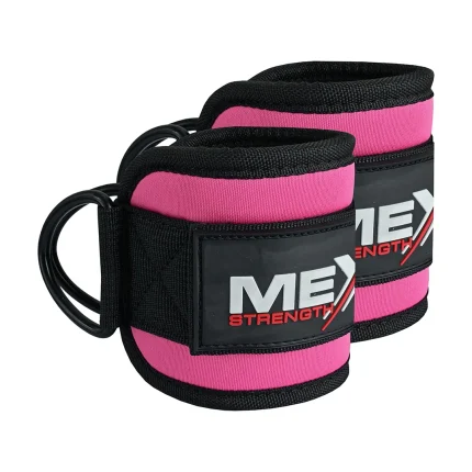 Mex Strength pink weightlifting ankle straps for support