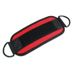 backside of ankle support straps for weightlifting in red