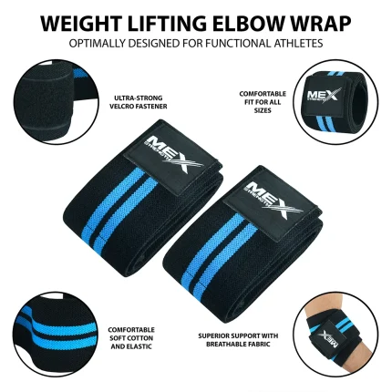 elbow wraps, sky blue