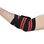 elbow support wraps for weightlifting in red