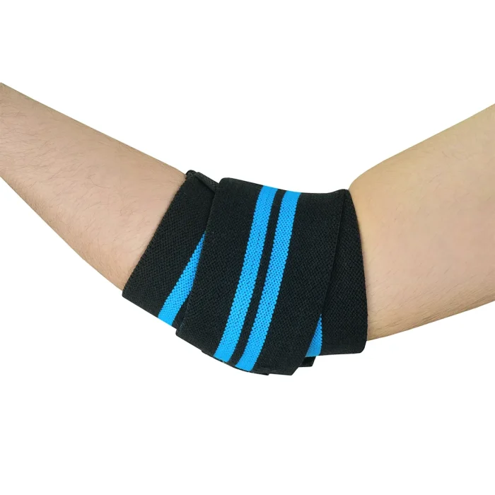 elbow support wraps for weightlifting in sky blue