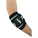 Grey support wraps for weightlifting elbows