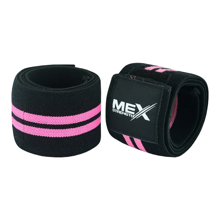 Pink weightlifting elbow wraps