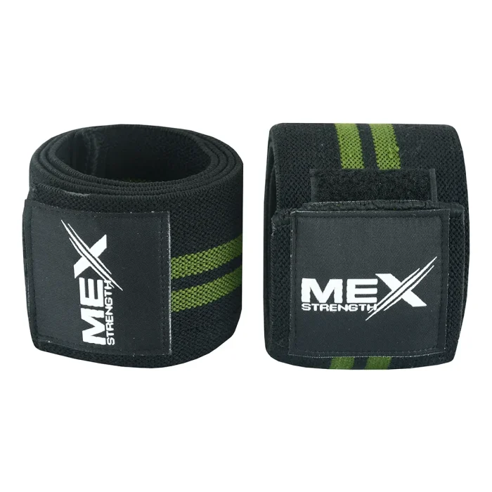 Green weightlifting elbow wraps