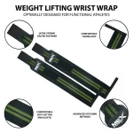 Infographics of weightlifting wrist wraps with green color