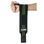 Green support wraps for weightlifting wrists