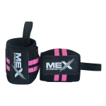 Mex Strength pink support wraps for weightlifting wrists