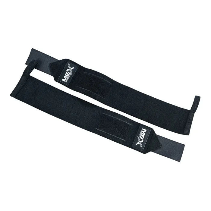 Black support wraps for weightlifting wrists
