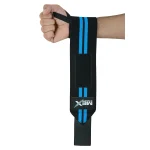 Sky blue wrist wraps for weightlifting support