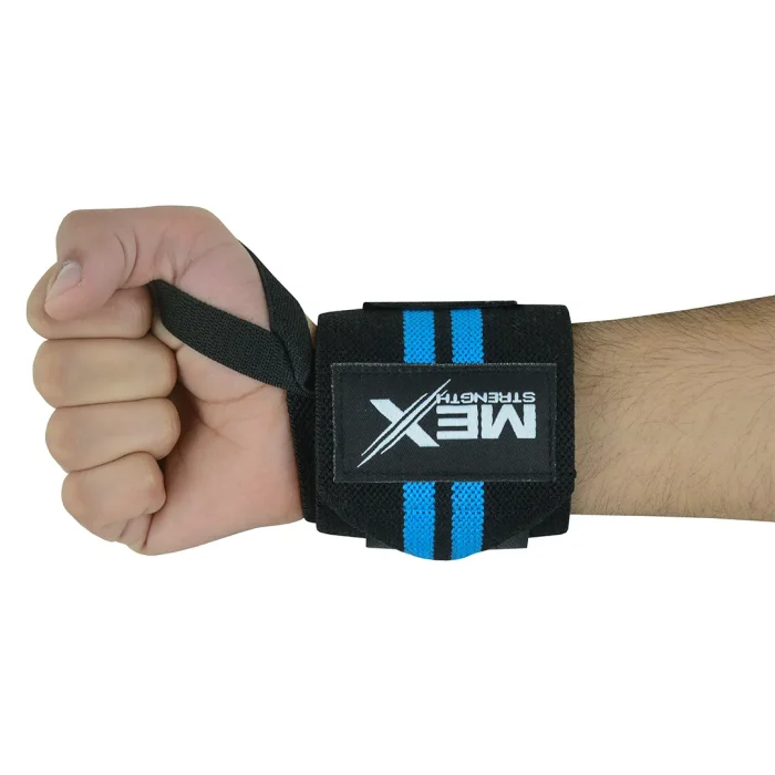 Wrist wraps for weightlifting in sky blue