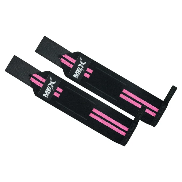 Wrist wraps for weightlifting in pink