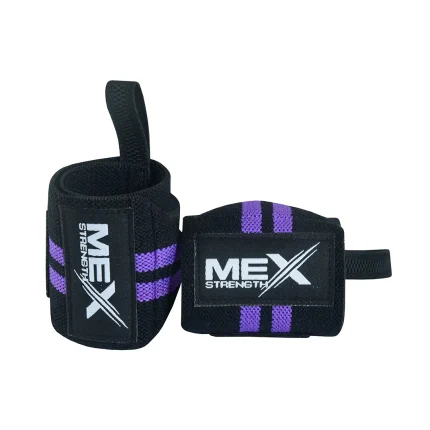 Wrist wraps for weightlifting in purple