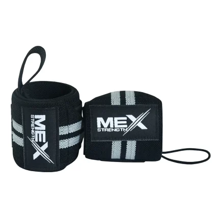 Mex Strength wrist support wraps for weightlifting in grey