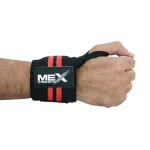 Red weightlifting wrist wraps