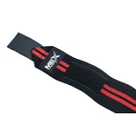 Wrist wraps for weightlifting in fiery red