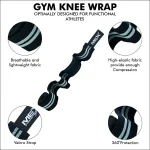 Infographics of weightlifting knee wraps with grey color