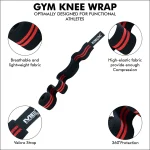 Infographics of weightlifting knee wraps with red color