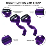 infographics of weightlifting straps with durable purple material