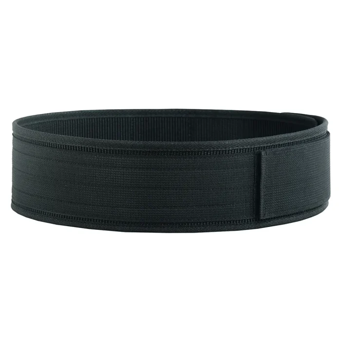 Black nylon quick release belt designed for weightlifting