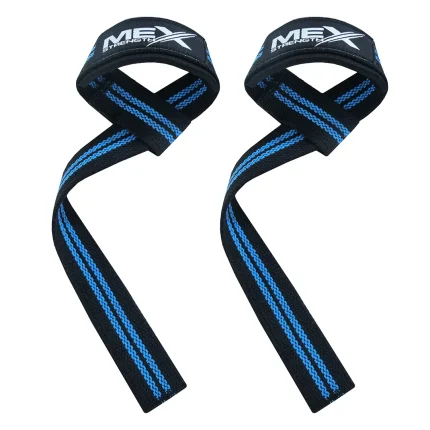 Mex Strength blue weightlifting straps