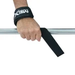 Mex Strength black support straps for weightlifting