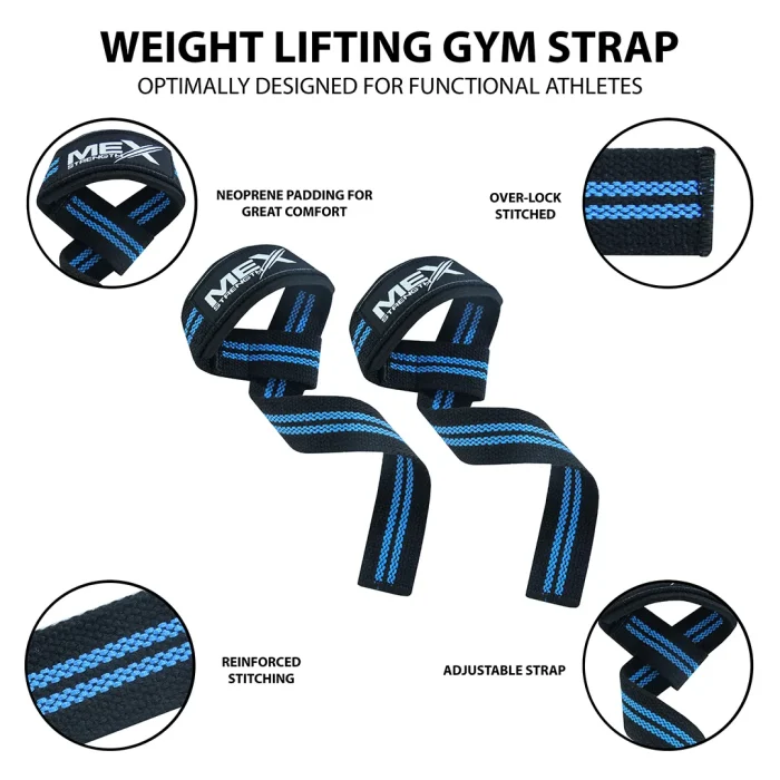 infographics of blue weightlifting straps