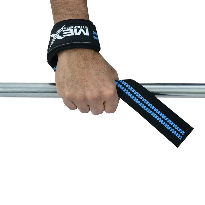 Mex Strength blue gym straps for weightlifting