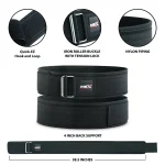 specifications of black quick release belt for weightlifting support