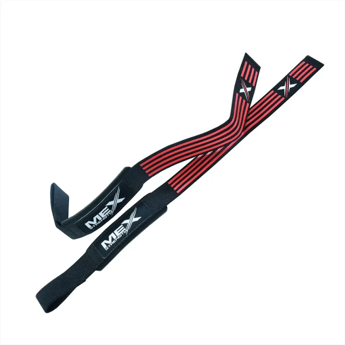 Red silicon weightlifting straps for enhanced grip