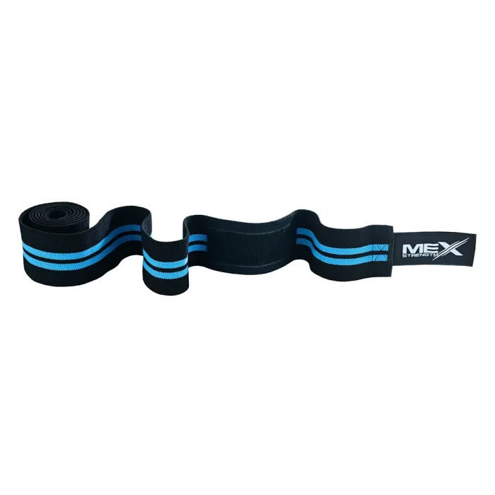 Mex Strength sky blue knee wraps for weightlifting support