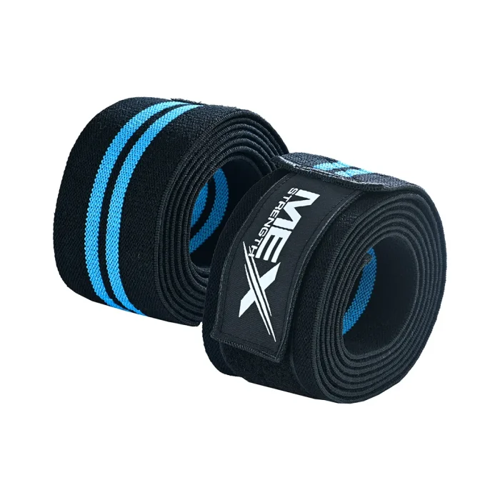 Knee wraps for weightlifting in sky blue