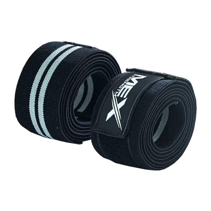 Knee wraps for weightlifting in grey