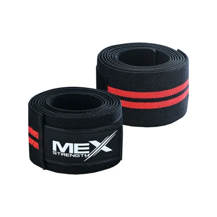 Knee wraps for weightlifting in red