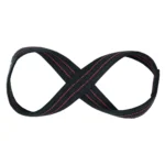 Red lifting straps with figure 8 design