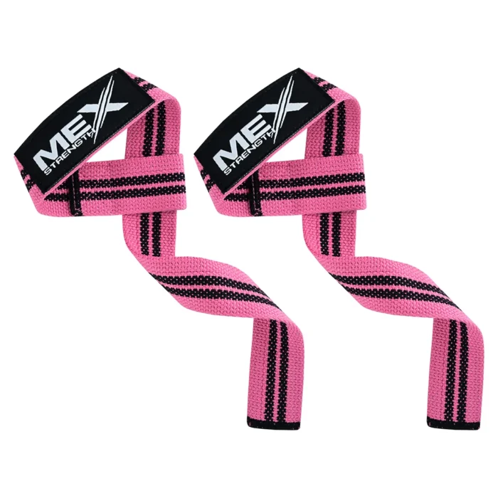 Mex Strength pink lifting straps for strength training