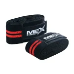 Red weightlifting knee wraps
