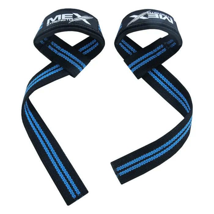 Durable blue weightlifting straps for support