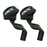 Green support straps for weightlifting