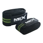 Green support wraps for weightlifting knees