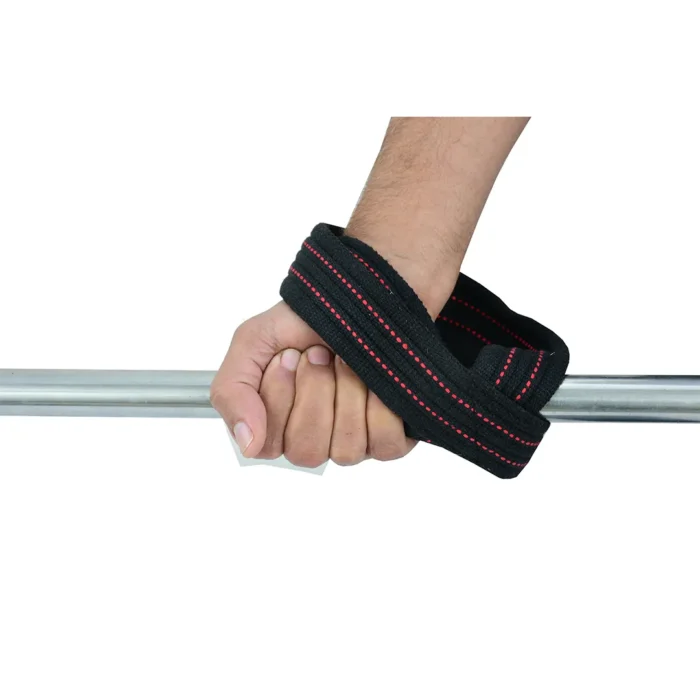 Red figure-8 weightlifting straps