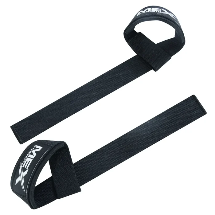 Durable black weightlifting straps for support