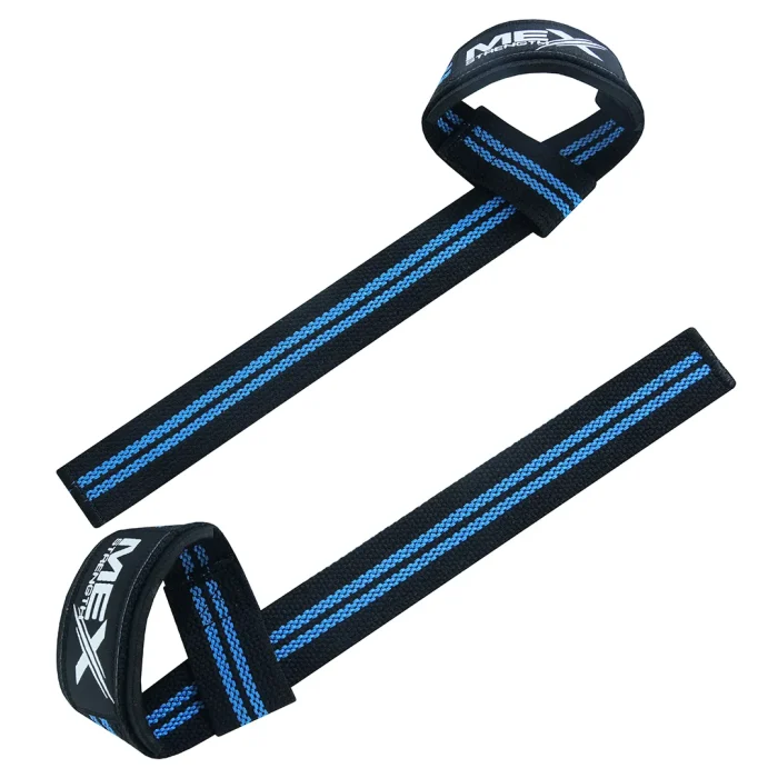 Blue gym straps for weightlifting