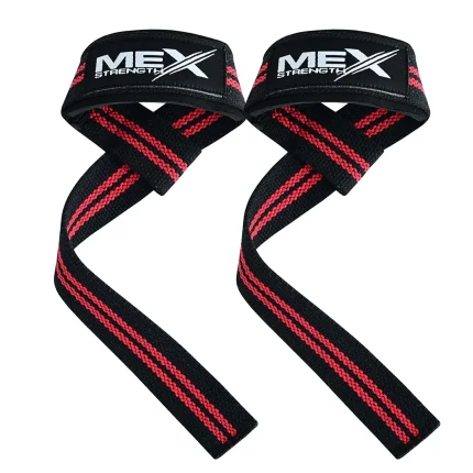 Mex Strength weightlifting straps in red color