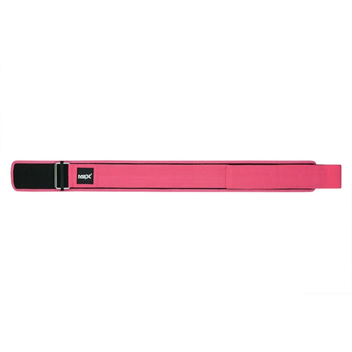 Quick release belt for weightlifting in pink nylon