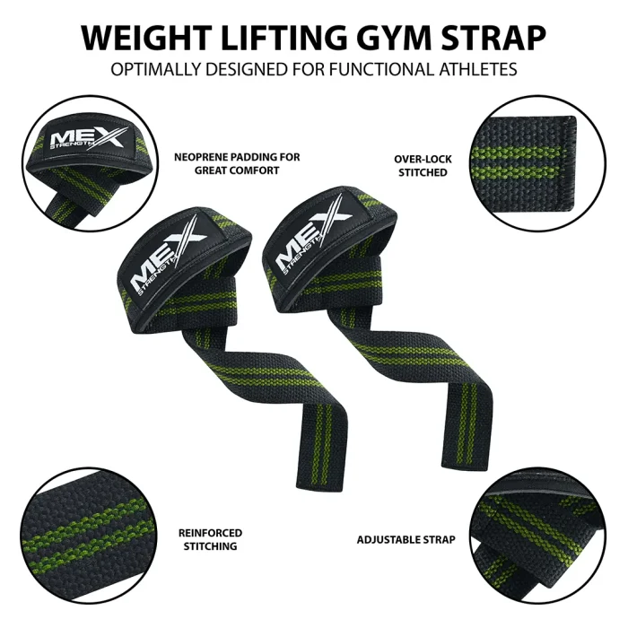infographics of green weightlifting straps