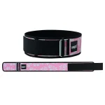 4 inch self-locking neoprene weightlifting belt in pink color
